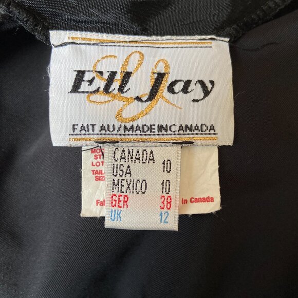 Vintage Ell Jay Black and Gold Velvet Dress - Picture 6 of 7